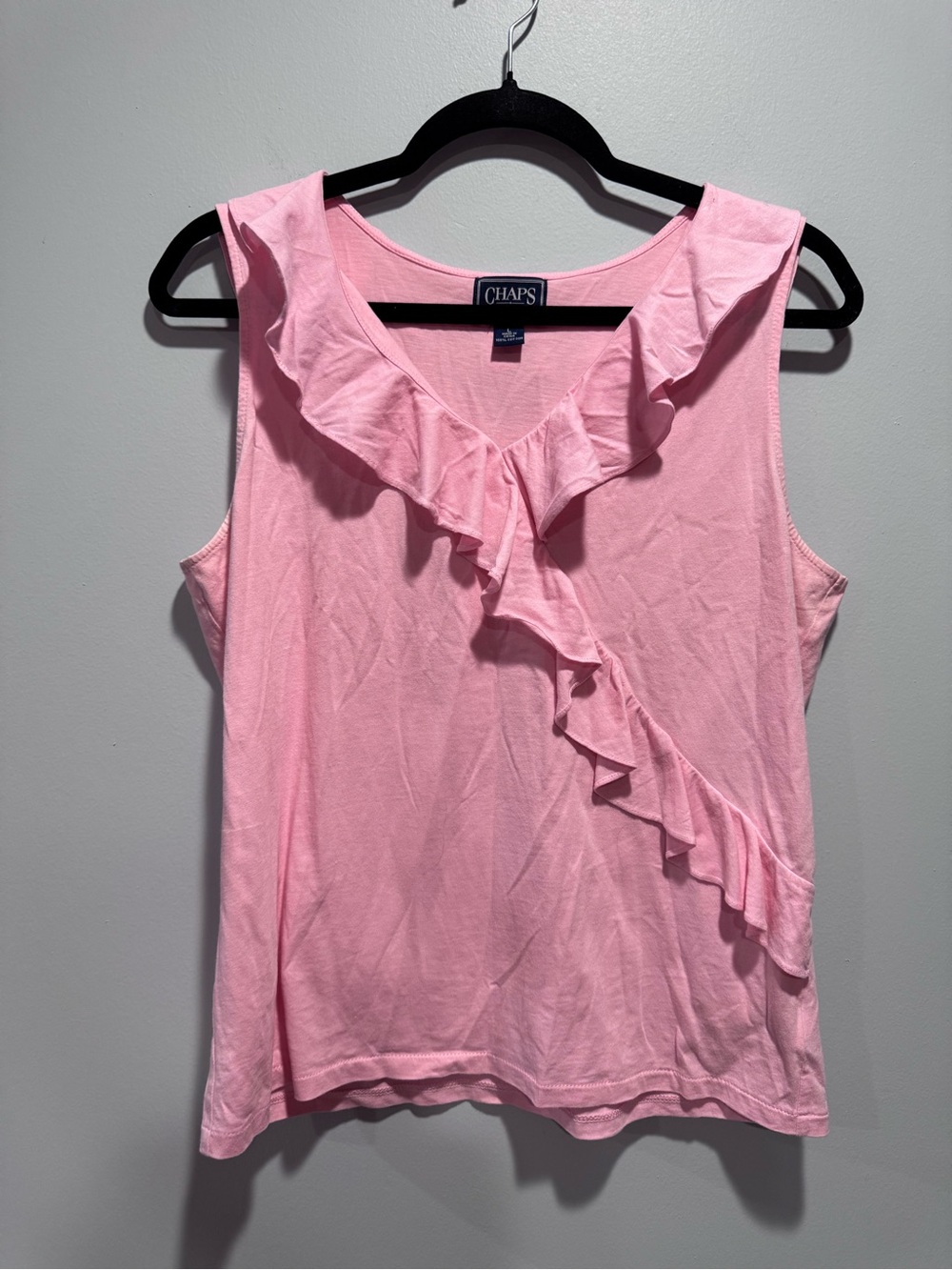 Chaps Pink Ruffle Sleeveless Camisole